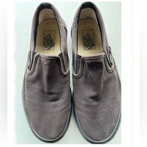 Vans all black slip on size 7.0 mens 8.5 women